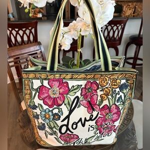 Brighton “Love is in the Air” Floral Canvas Tote Bag